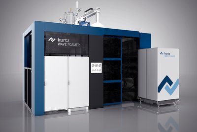 Mehrfach ausgezeichnet, zuletzt mit dem Foam Expo China Award: Kurtz RF-Technologie auf Basis des Formteilautomaten WAVE FOAMER