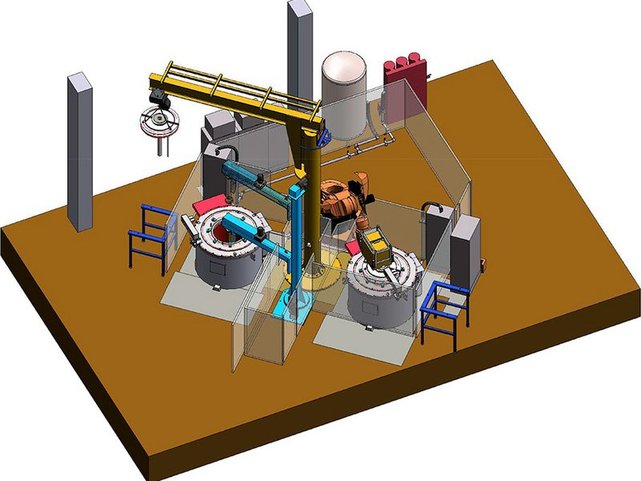Handling zum Abgießen für verlorene Formen Schmelzofen mit Roboter