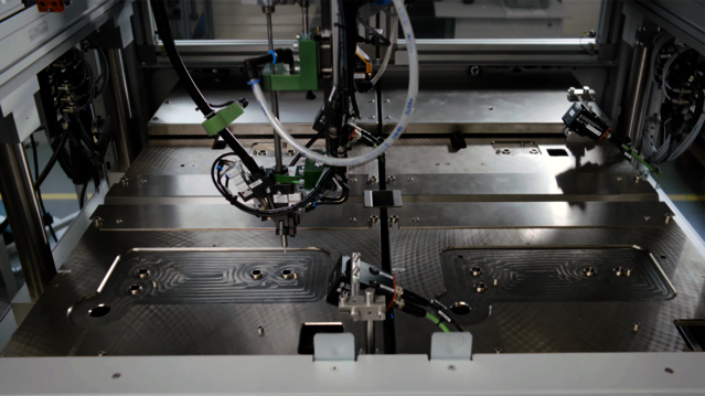 Innenansicht einer Schraubstation Innenansicht einer Schraubstation