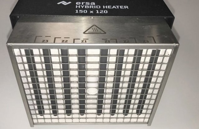 Der XL-Heizkopf des Ersa HR 600 XL eignet sich für Bauteile bis 150 x 120 mm Kantenlänge Der XL-Heizkopf des Ersa HR 600 XL eignet sich für Bauteile bis 150 x 120 mm Kantenlänge