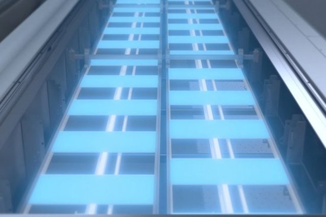 Stiftkettentransport in der Ersa Reflowlötmaschine Stiftkettentransport in der Ersa Reflowlötmaschine